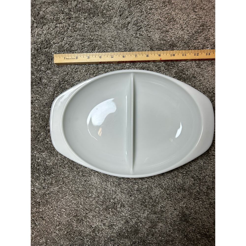 PYREX Vintage Double Sided Milk Glass Casserole Dish bowl